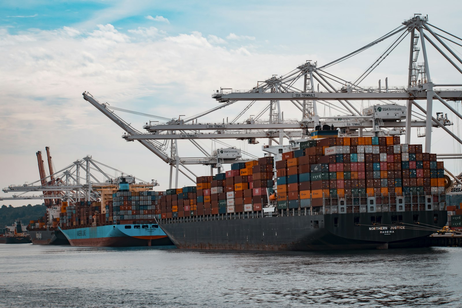 Container port operations with gantry cranes